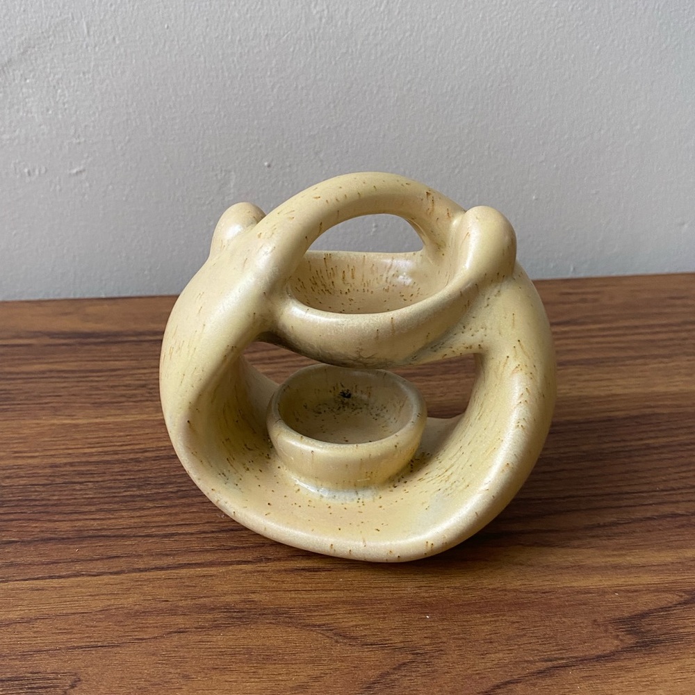 Vintage Mid-Century Modern Soapstone Sculpture/Candle Holder - Picture 1 of 8